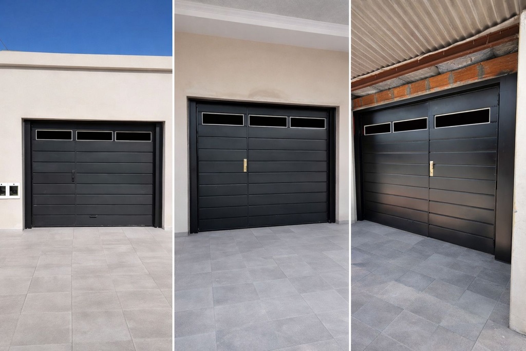 Porton levadizo Manual de chapa 270x208 plegado/puerta de escape/ Lucera superior/sin vidrio
