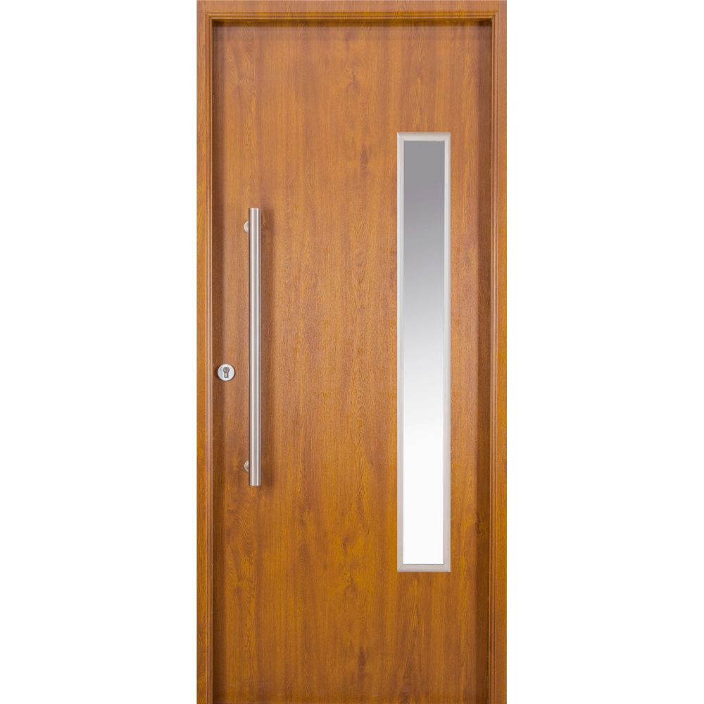 Puerta Deluxe Wood 090x205 c/Vidrio fijo Lateral 