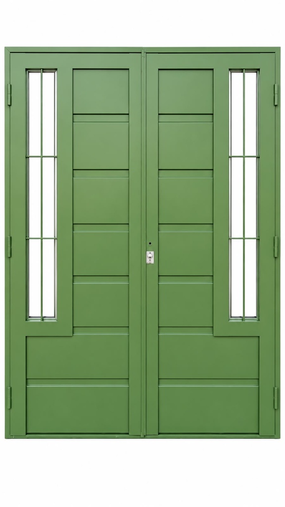 Portada doble hoja chapa 18 de 162x205 reja lateral