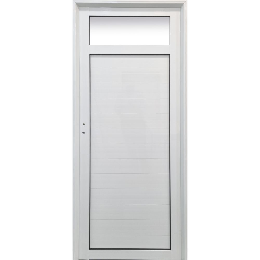 Puerta Clasic Aluminio 080x200 Tablero tubular 1/4 Vidrio Cod:C120  