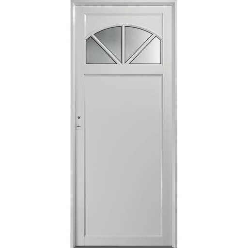 Puerta Clasic Aluminio 080x200 Tablero fenólico 1/4 vidrio Cod:C210 