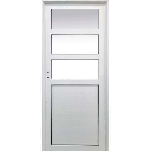 Puerta Clasic Aluminio 080x200 Tablero tubular 1/2 Vidrio Repartido horizontal Cod:C130